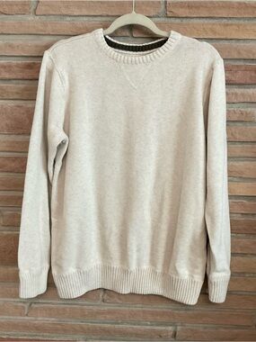 Eddie Bauer Men’s Cotton Sweater Oatmeal Beige XL